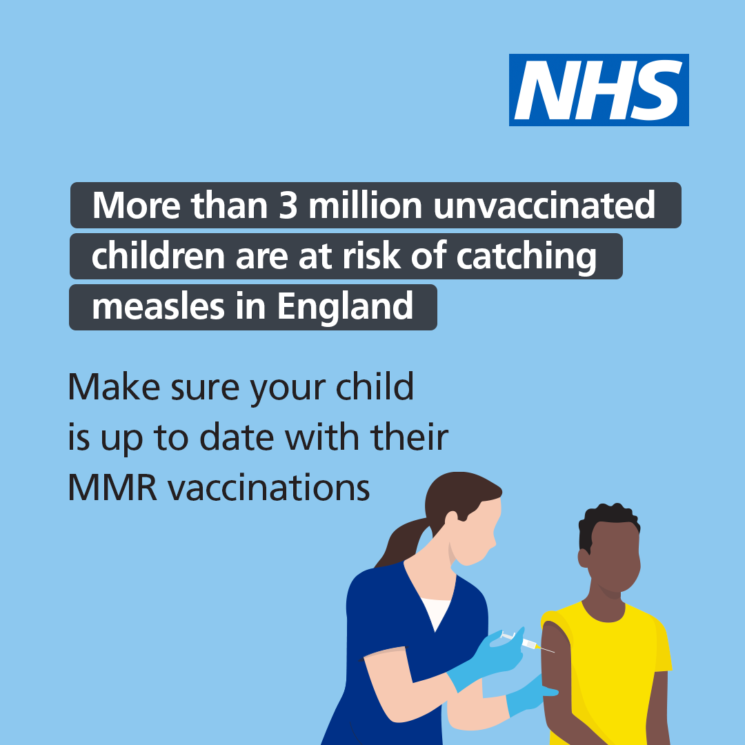NHS England urges those unprotected against measles to come forward for their vaccinations